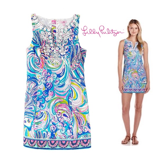 Lilly Pulitzer Multi Gillty Pleasure Engineered Gabby Shift Resort Wear Dress